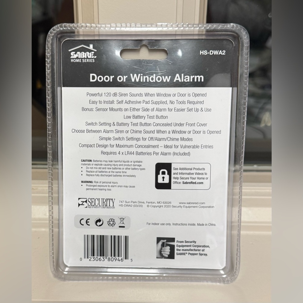 Sabre Door or Window Alarm 2 Pack NEW - Picture 2 of 4